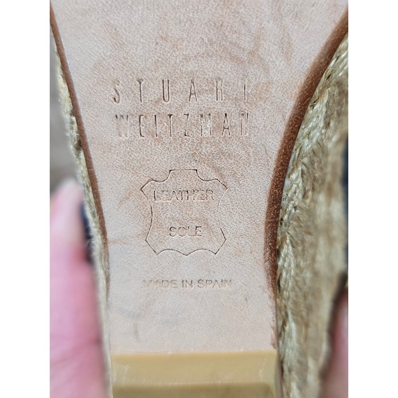 Stuart Weitzman Navy Blue Braided Espadrille Wedge Sandals Size 5M Boho - Picture 5 of 16